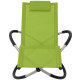 Transat chaise longue bain de soleil lit de jardin terrasse meuble d'extérieur géométrique d'extérieur acier vert helloshop26 02_0012780 