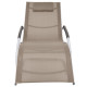 Transat chaise longue bain de soleil lit de jardin terrasse avec oreiller aluminium et textilène - Couleur au choix Taupe