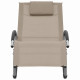 Transat chaise longue bain de soleil lit de jardin terrasse meuble d'extérieur avec oreiller taupe textilène helloshop26 02_0012561 