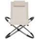 Transat chaise longue bain de soleil d'extérieur pour enfants acier - Couleur au choix Crème