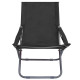 Chaises pliables de plage 2 pcs tissu noir 