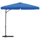 Parasol d'extérieur avec mât en acier 300 cm bleu helloshop26 02_0008190 