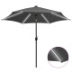 Parasol avec led et mât en aluminium 300 cm anthracite 