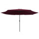 Parasol d'extérieur avec mât en métal 400 cm rouge bordeaux helloshop26 02_0008266 