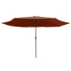 Parasol d'extérieur avec mât en métal 400 cm terre cuite helloshop26 02_0008268 