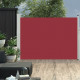 Auvent latéral rétractable de patio 100x500 cm - Couleur au choix Rouge