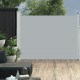 Auvent latéral rétractable de patio 140x500 cm - Couleur au choix Gris