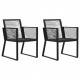 Chaises de jardin 2 pcs noir rotin pvc 