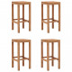 Tabourets de bar 4 pcs bois de teck solide 