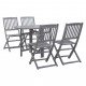 Mobilier à dîner de jardin 5 pcs bois d'acacia massif gris 