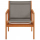 Chaise de jardin gris bois d'eucalyptus solide et textilène 