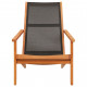 Chaise de jardin noir bois d'eucalyptus solide et textilène 