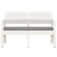 Banc de jardin meuble de patio d'extérieur terrasse à 2 places et coussins 120 cm plastique blanc helloshop26 02_0011782 