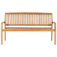 Banc de jardin meuble de patio d'extérieur terrasse 3 places empilable de jardin 159 x 57,5 x 90 cm bois de teck solide  