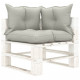 Canapé d'angle palette de jardin bois avec coussins - Couleur des coussins au choix Taupe