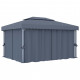 Tonnelle avec rideau 4x3 m anthracite aluminium 