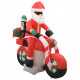 Père Noël gonflable sur moto LED IP44 160 cm 