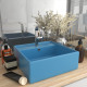 Lavabo carré à trop-plein - 41x41 cm céramique - Couleur au choix Bleu-clair-mat