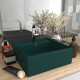 Lavabo carré à trop-plein - 41x41 cm céramique - Couleur au choix Vert-foncé-mat