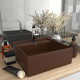 Lavabo carré à trop-plein marron 41x41 cm céramique - Couleur au choix 