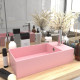 Lavabo de salle de bain avec trop-plein céramique - Couleur au choix Rose