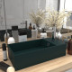 Lavabo de salle de bain avec trop-plein céramique - Couleur au choix Vert-foncé