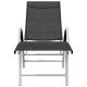 Chaise longue textilène et aluminium noir 