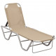 Chaise longue aluminium et textilène - Couleur au choix Crème