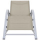 Transat chaise longue bain de soleil lit de jardin terrasse meuble d'extérieur textilène et aluminium - Couleur au choix Crème