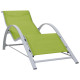 Transat chaise longue bain de soleil lit de jardin terrasse meuble d'extérieur textilène et aluminium - Couleur au choix 