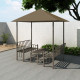 Pavillon de jardin et table et bancs 2,5x1,5x2,4m taupe 180g/m² 