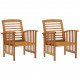 Chaises de jardin 2 pcs bois d'acacia massif 