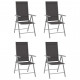 Chaises de jardin pliables 4 pcs textilène noir 