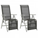 Chaises de jardin 2 pcs textilène et aluminium argenté 