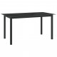 Table de jardin noir 150x90x74 cm aluminium et verre 