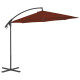 Parasol meuble de jardin déporté avec mât en acier 300 cm - Couleur au choix Terre cuite