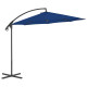 Parasol meuble de jardin déporté avec mât en acier 300 cm - Couleur au choix Bleu-azur