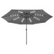 Parasol mobilier de jardin d'e x térieur avec led et mât en métal 400 cm anthracite helloshop26 02_0008179 