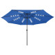 Parasol d'extérieur avec led et mât en métal 400 cm - Couleur au choix Bleu