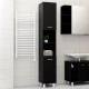 Armoire de salle de bain 30x30x179 cm aggloméré - Couleur au choix Noir