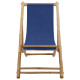 Chaise de terrasse bambou et toile bleu marine 