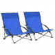 Chaises de plage pliables 2 pcs tissu - Couleur au choix Bleu