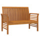 Banc de jardin meuble de patio d'extérieur terrasse canapé avec coussins blanc crème 120 x 60 x 81 cm bois d'acacia solide  