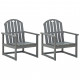 Chaises de jardin 2 pcs bois d'acacia solide - Couleur au choix Gris