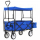 Chariot à main pliable avec toit acier - Couleur au choix Bleu