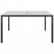 Table de jardin anthracite 130x130x72 cm acier et verre 