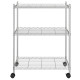 Étagère de stockage 3 niveaux et roues 60 x 35 x 81cm chrome 150 kg helloshop26 02_0000658 