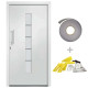 Porte d'entrée aluminium et pvc blanc 100x210 cm 