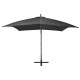 Parasol suspendu avec mât anthracite 3x3 m bois de sapin massif 