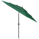 Parasol mobilier de jardin à 3 niveaux avec mât en aluminium 3 m vert helloshop26 02_0008782 